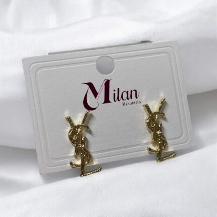 Kolczyki stal chirurgiczna złote YSL