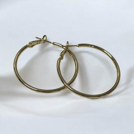 Kolczyki stal chirurgiczna złote gładkie koła