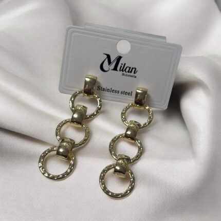 Kolczyki stal chirurgiczna złote długie oponki