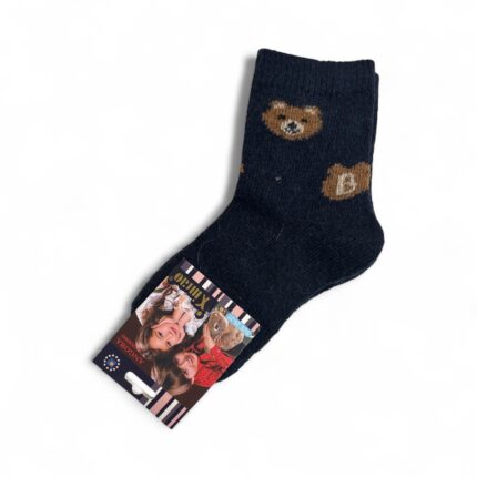 Skarpety dziecięce termo angora granatowy miś 25-27