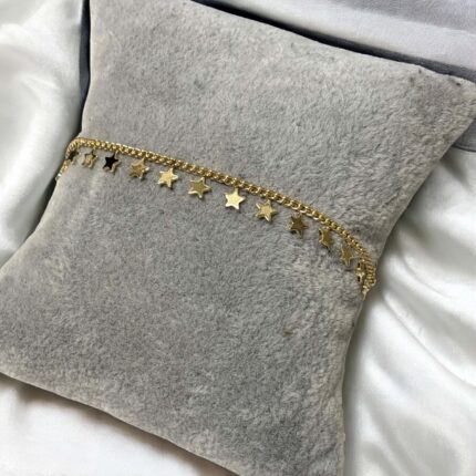 Bransoletka stal chirurgiczna złota gwiazdki na łańcuszku pancerka