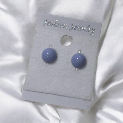 Kolczyki stal chirurgiczna złote fioletowa kulka