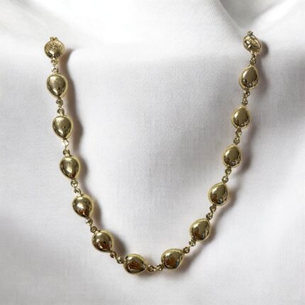 Naszyjnik stal chirurgiczna złoty dmuchane łezki