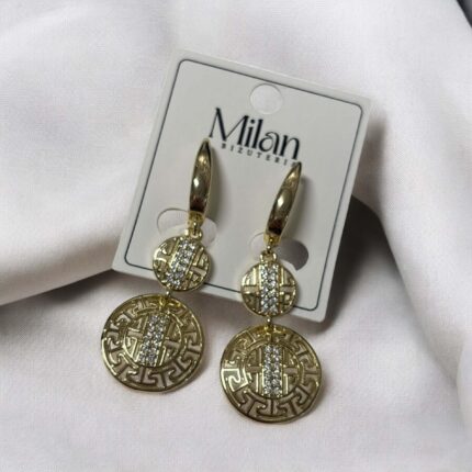 Kolczyki stal chirurgiczna złote długie ażurowe kółeczka