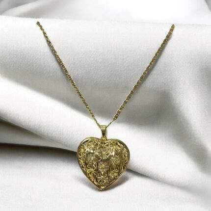 Naszyjnik stal chirurgiczna ażurowe serce