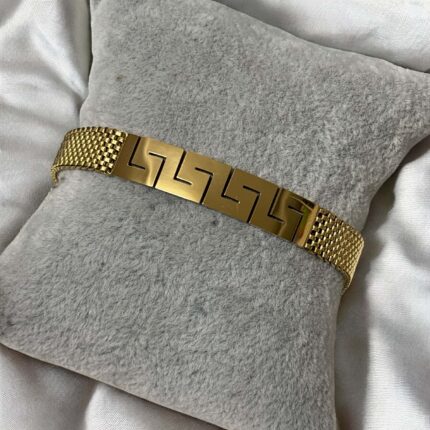 Bransoletka stal chirurgiczna złota grecja na grubym łańcuszku