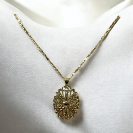 Naszyjnik stal chirurgiczna ażurowa elipsa