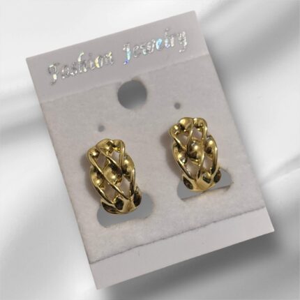 Kolczyki stal chirurgiczna złote pancerka