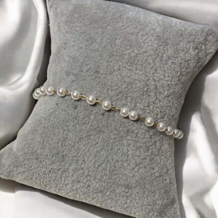 Bransoletka stal chirurgiczna złota perełki