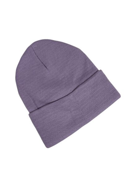 Czapka prążek GŁADKA LILA