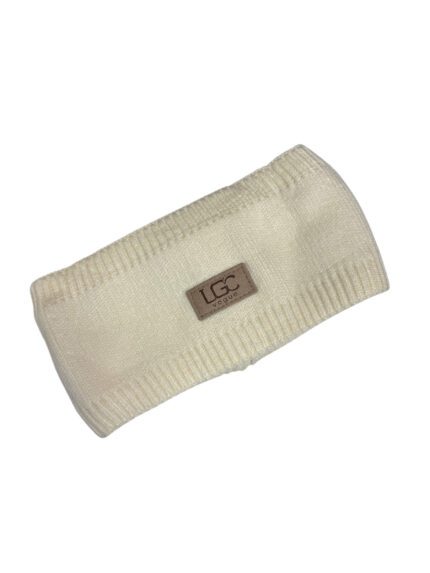 Ocieplana opaska dzianinowa ŚMIETANKA